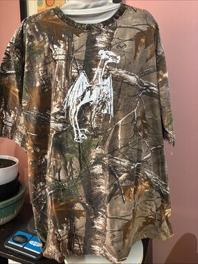 Men's Short-Sleeve Camo Graphic T-Shirt - Brown/Green Size XL Buck Wear